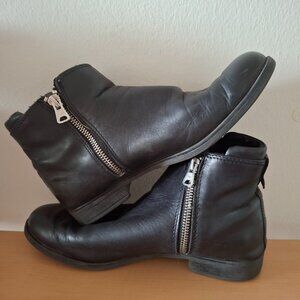 Steve Madden Black Leather Ankle Boots - Women's Size US 7M  EU 37